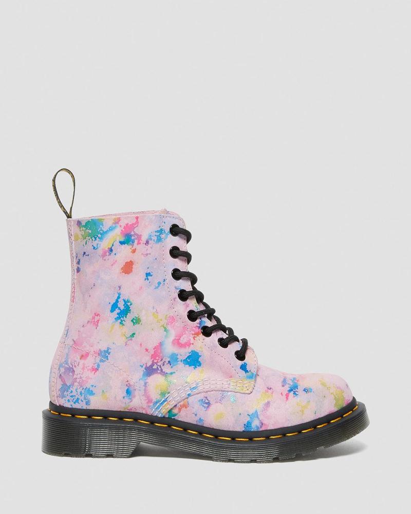 Dr Martens 1460 Pascal Confetti Suede Veterlaarzen Dames Roze | NL 592LIS